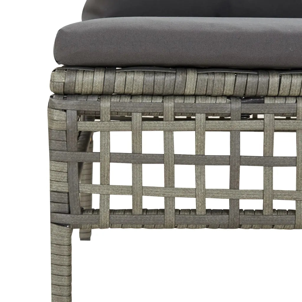Set Divani da Giardino 3 pz con Cuscini in Polyrattan Grigio 319661