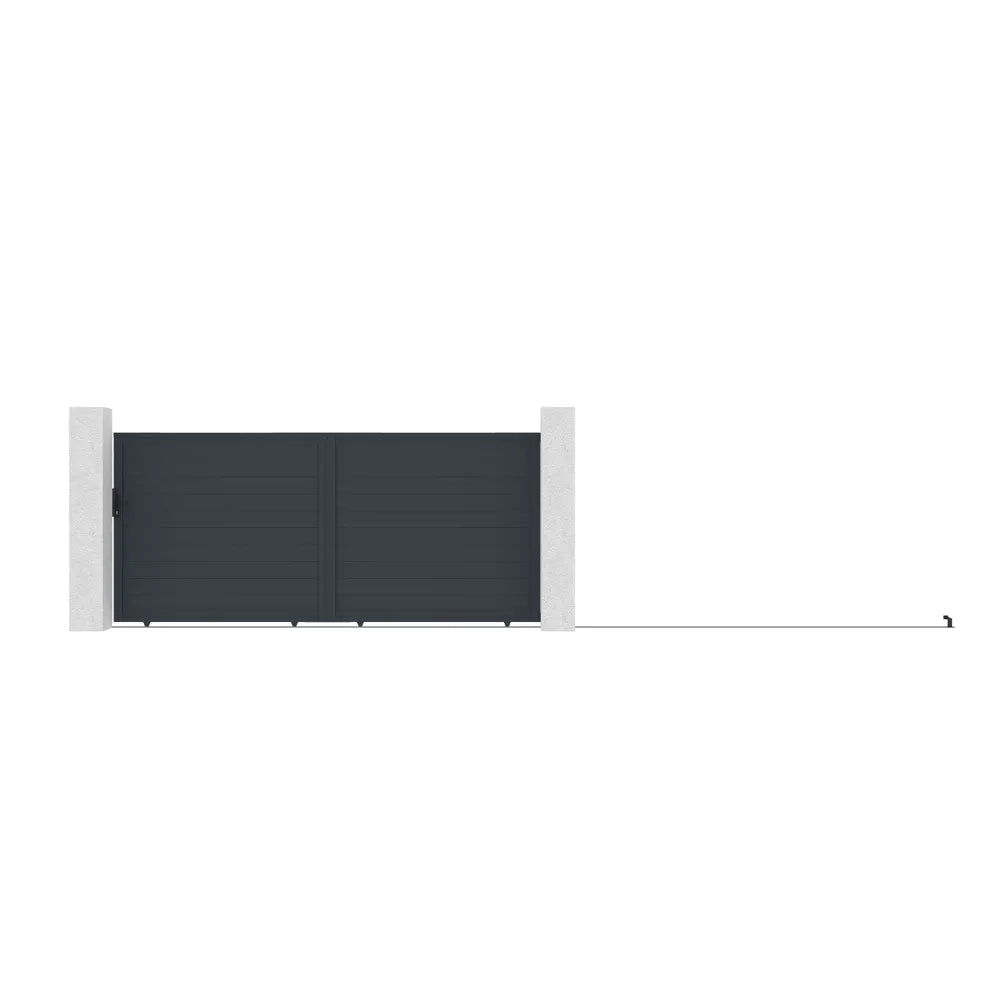 Cancello in alluminio scorrevole 392x173cm grigio freddo