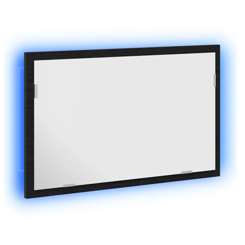 Specchio da Bagno con Luci LED-Specchio per Bagno Rovere Nero 60x8,5x37 cm