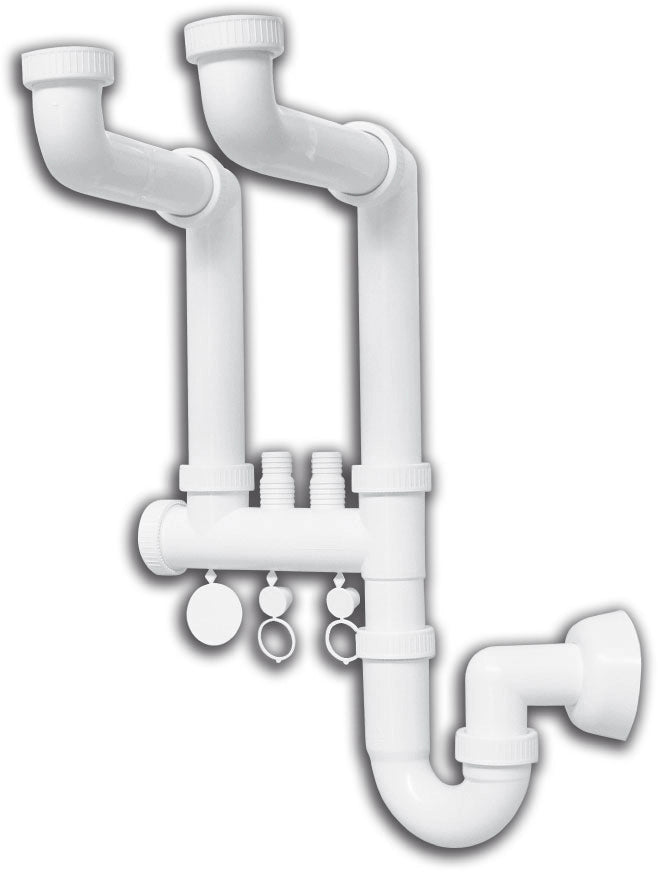 SIFONE LAVELLO A 2 VIE INVISIBILE- 1,0 pz