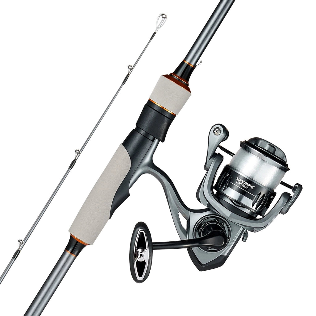 Set Canna da Pesca 2 m in Fibra di Carbonio e Mulinello da Spinning 2000, Canna da Pesca per Acqua Dolce e Salata, Leggero e Robusto
