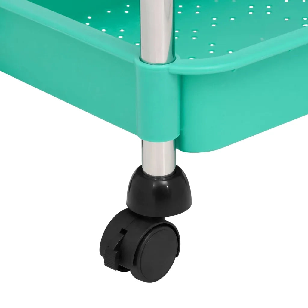 Carrello da Cucina 5 Ripiani-Scaffale per Cucina Turchese 42x29x128 cm Ferro e ABS