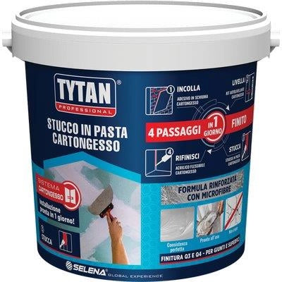 STUCCO PASTA CARTONGESSO TYTAN  BIANCO FIBRATO KG 1,8