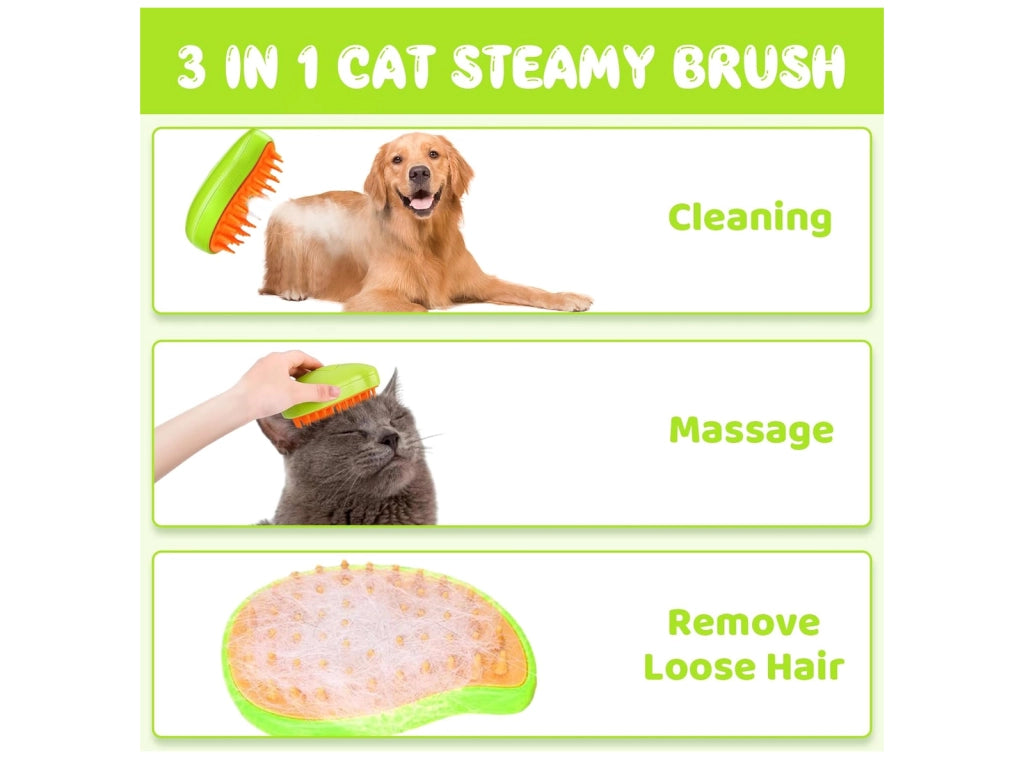 fare composizione Spazzola per Cani e Gatti 3 in 1 Autopulente a Vapore per Massaggi Spazzola per la Cura degli Animali Domestici  copia