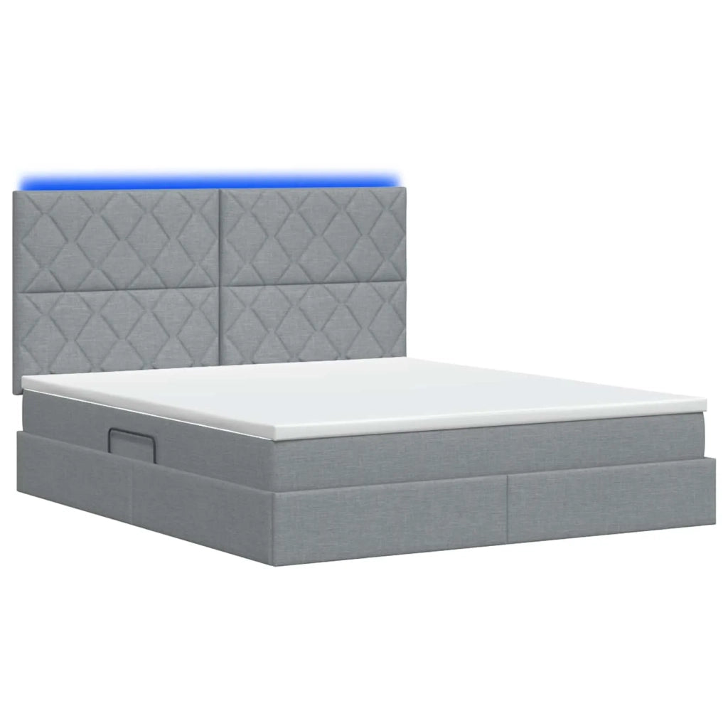 Letto con contenitore LED e materasso Grigio Chiaro 3460011