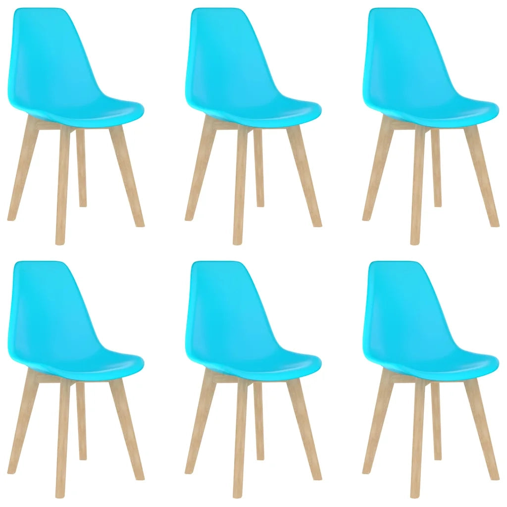 Sedie da Pranzo 6 pz Blu in Plastica 289127