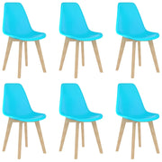 Sedie da Pranzo 6 pz Blu in Plastica 289127