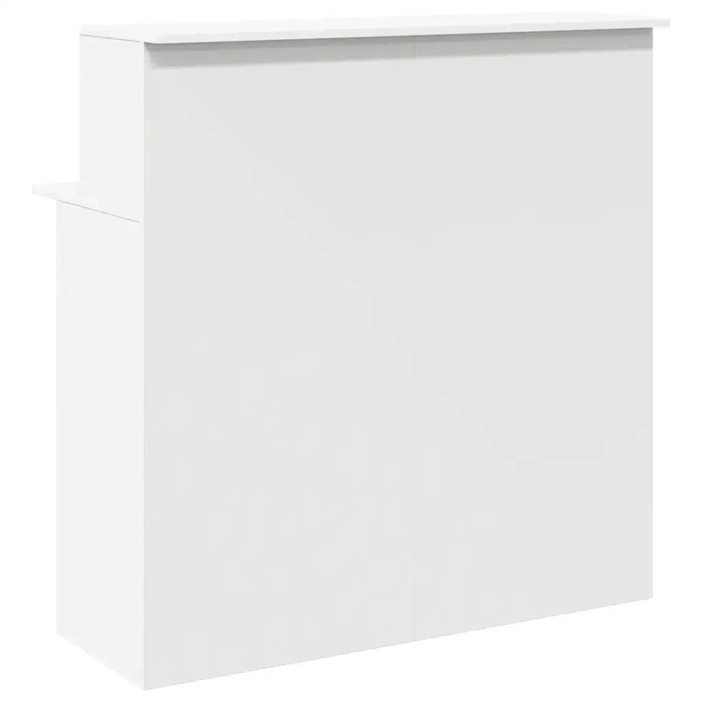 Scrivania per Reception Bianca 100x50x103,5cm in Legno Massello 859024