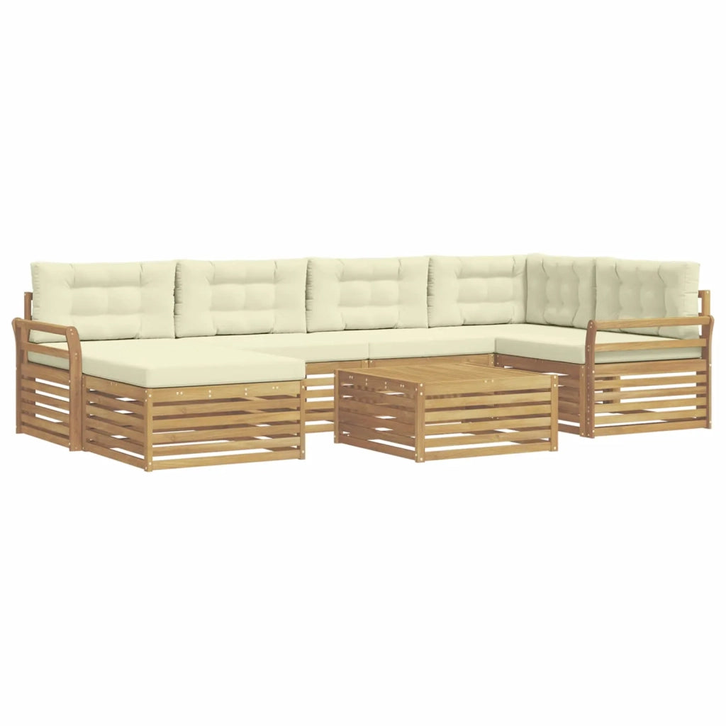 Set di divani da esterno 7 pz Bianco e Crema 3390805