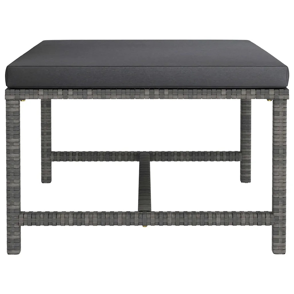 Set Divani da Giardino 7 pz con Cuscini in Polyrattan Grigio 3059764