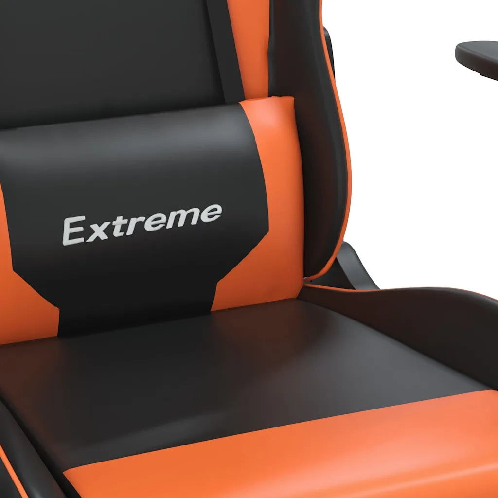 Sedia da Gaming Massaggiante Nero e Arancione in Similpelle 345451