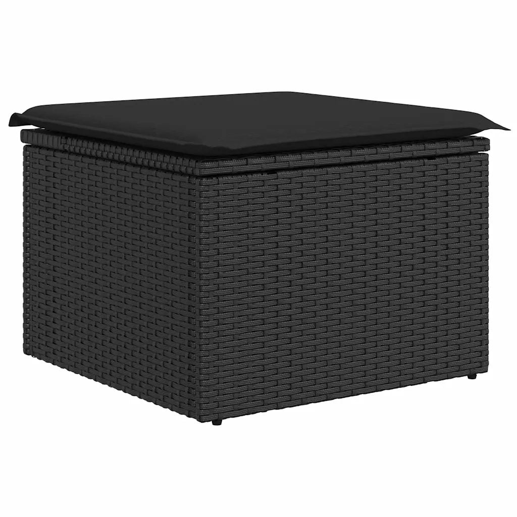 Set Divano da Giardino con archiviazione 8 pcs Nero Poly Rattan 3358732