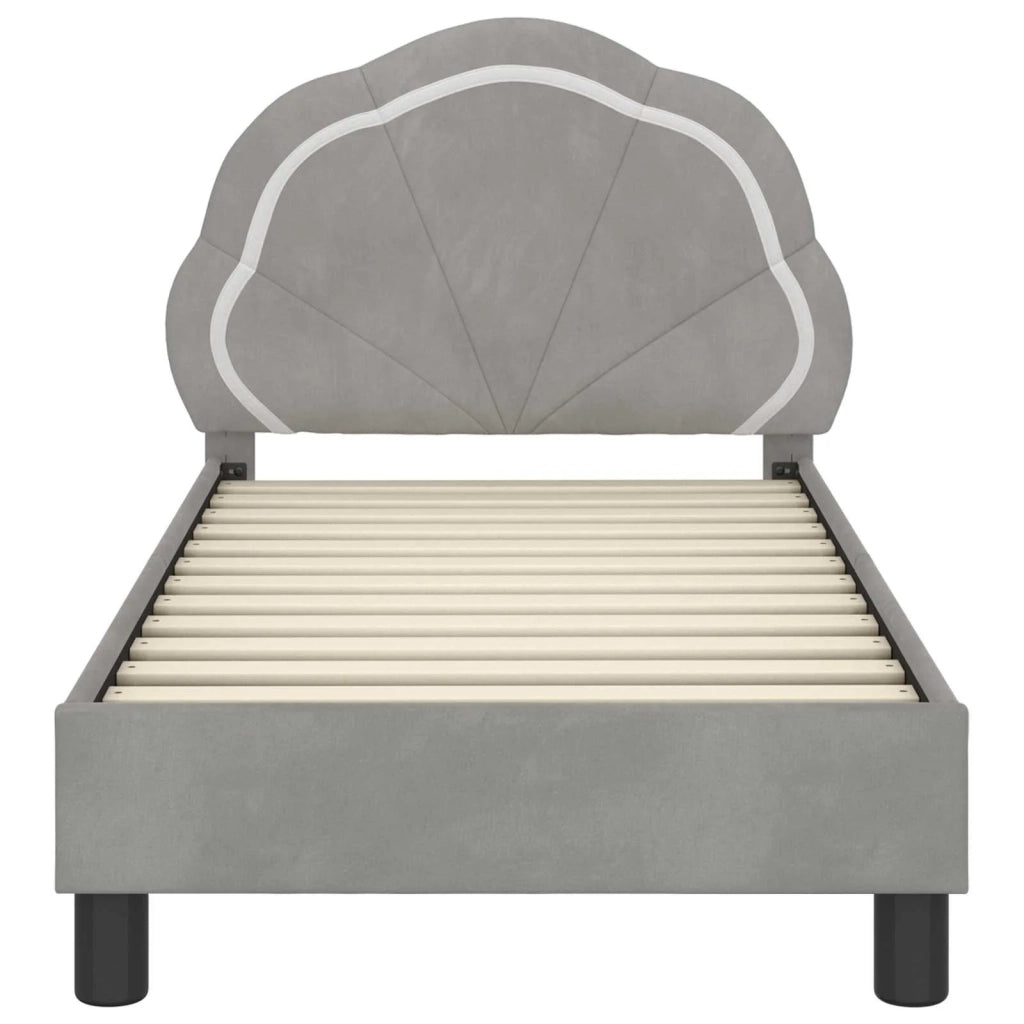 Struttura letto per bambini con testata Grigio Chiaro Velluto 42010894