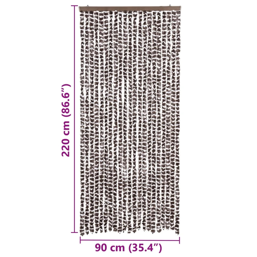 Zanzariera Marrone e Bianca 90x220 cm Ciniglia 325452