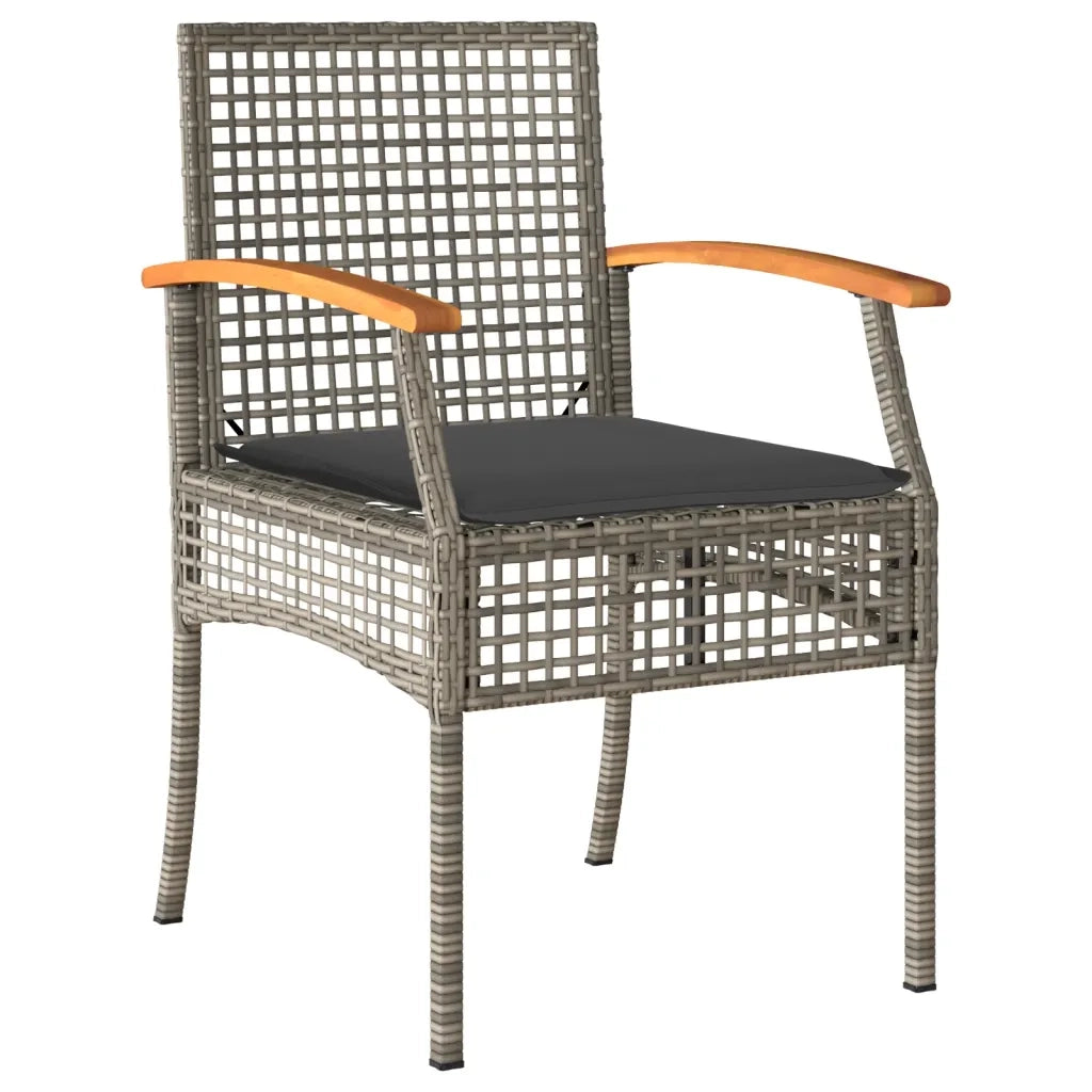 Set da Pranzo da Giardino 7 pz con Cuscini in Polyrattan Grigio 3213572