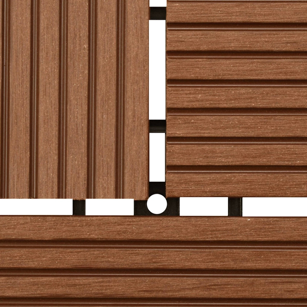 Piastrella per Decking 11 pz Marrone 30 x 30 cm WPC CFW9909107