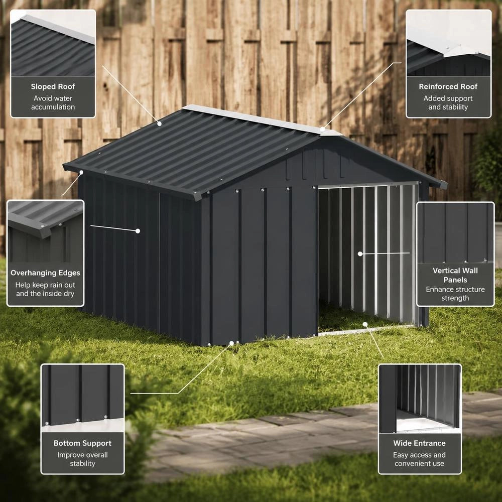 Doghouse Anthracite 116.5x153x81.5 Cm Galvanized Steel