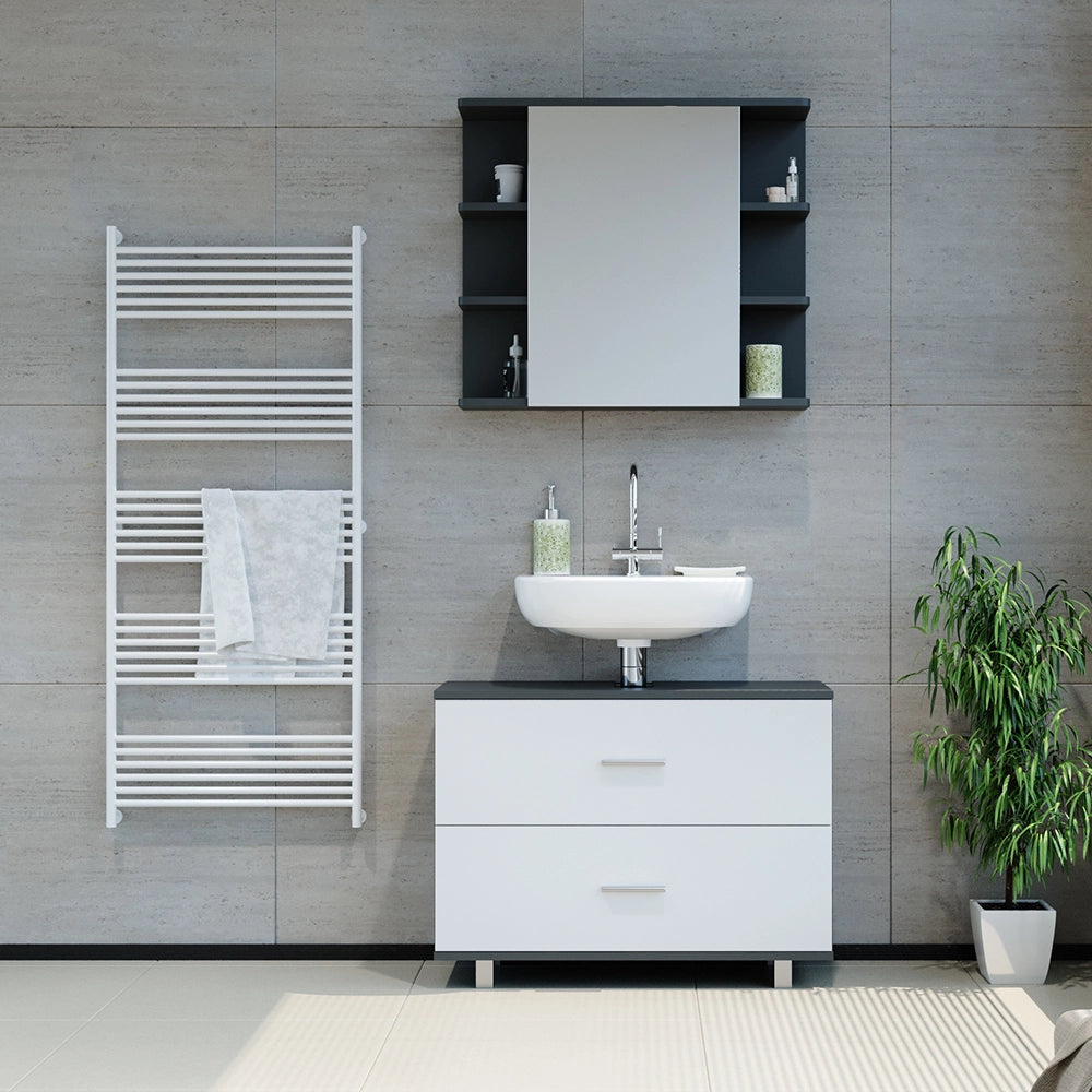 Vicco Mobile sottolavabo per bagno Antracite/bianco 80 x 60.8 cm