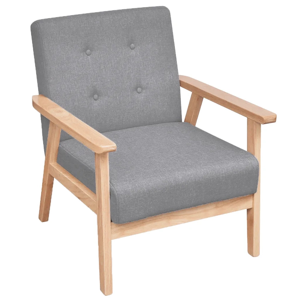Set di Divani 2 pz in Tessuto Grigio Chiaro 275176
