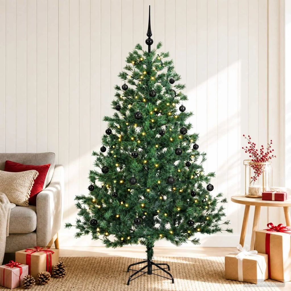 Albero di Natale artificiale con palline 150 cm 150 LED 3465554