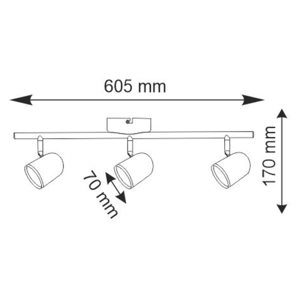 Plafoniera/Applique Polux RAWI LED 3 luci bianca 3000K