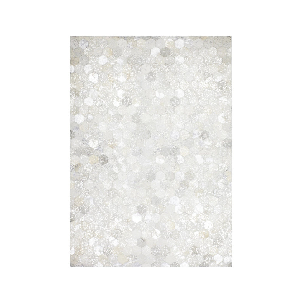 Tappeto Dazzle 200 Grigio Argento in Pelle 120x170 cm