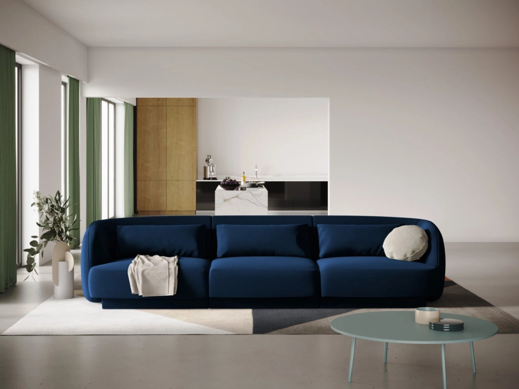 Cosmopolitan Design - Divano "Tulum" 3 posti in velluto blu reale 