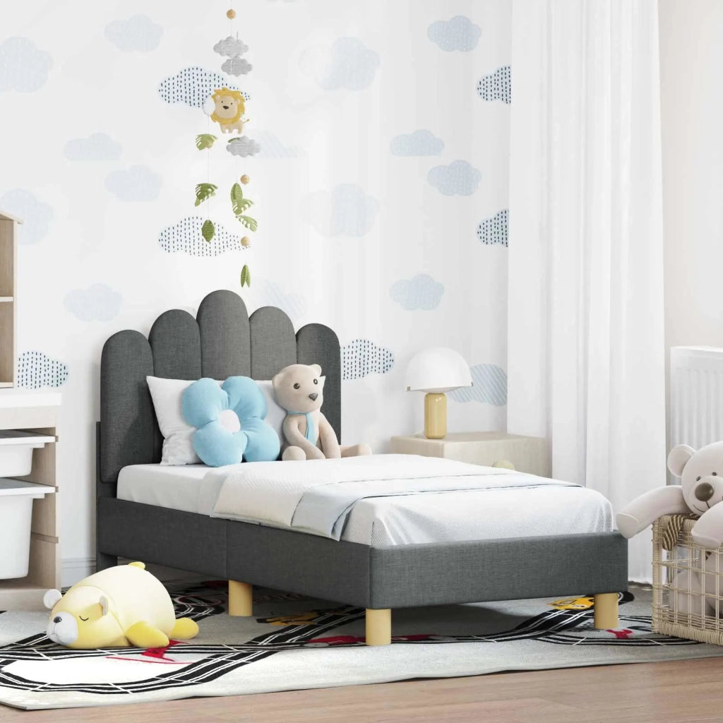 Struttura letto per bambini con testata Grigio Scuro Tessuto 42011040