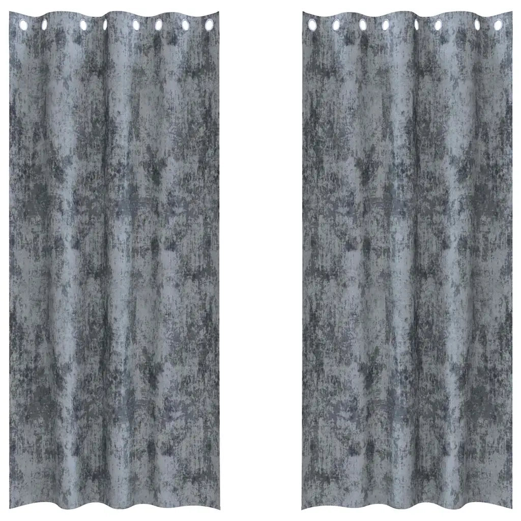 Tende in Velluto 2 pz Grigio Argento 245 x 140 cm Velluto 4107651