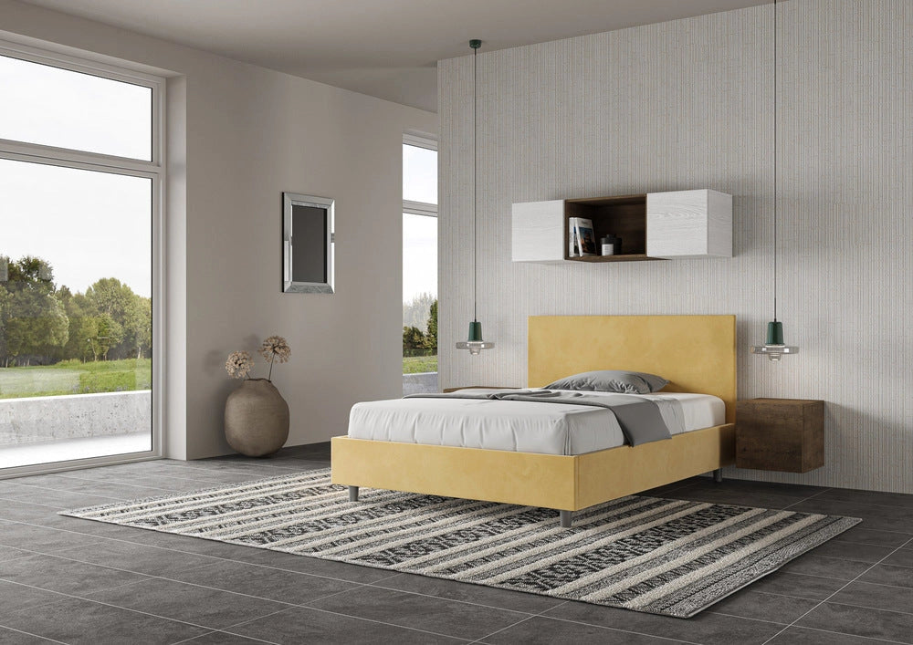 Letto Matrimoniale Large 170x190 cm con Rete Adele Ocra