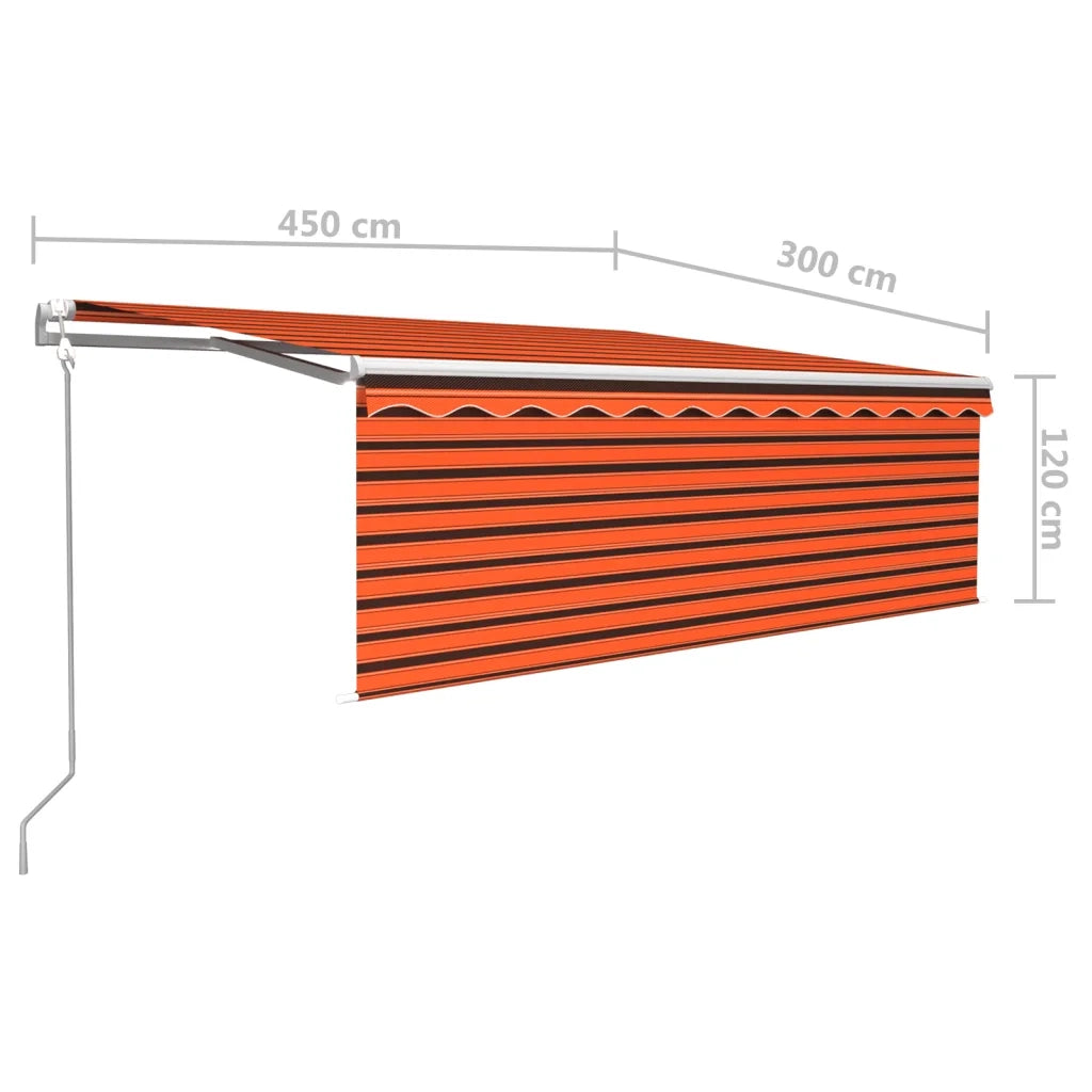 Tenda da Sole Retrattile Automatica 4,5x3m Arancione e Marrone 3069330