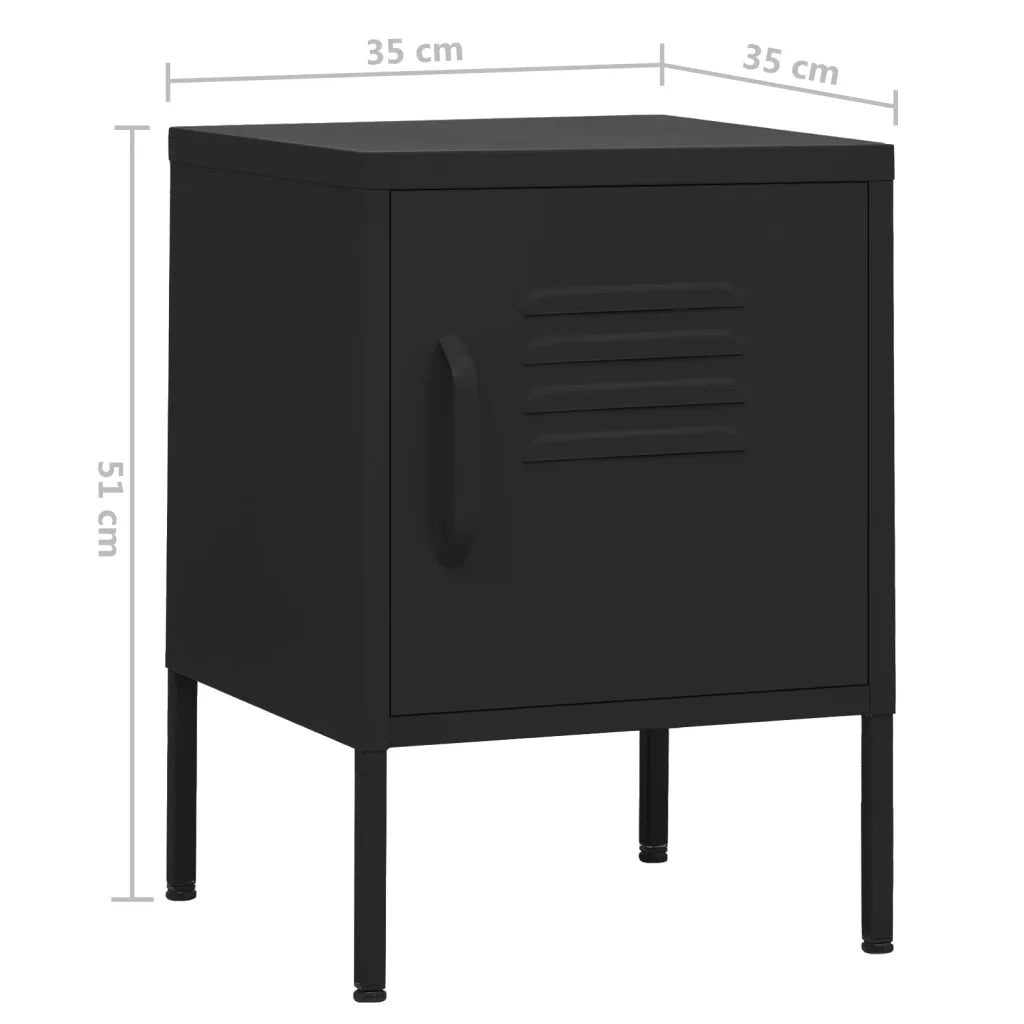 Comodino Nero 35x35x51 cm in Acciaio 336214