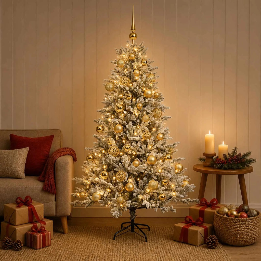 Albero di Natale Artificiale con Palline 150 cm 150 LED 3465654