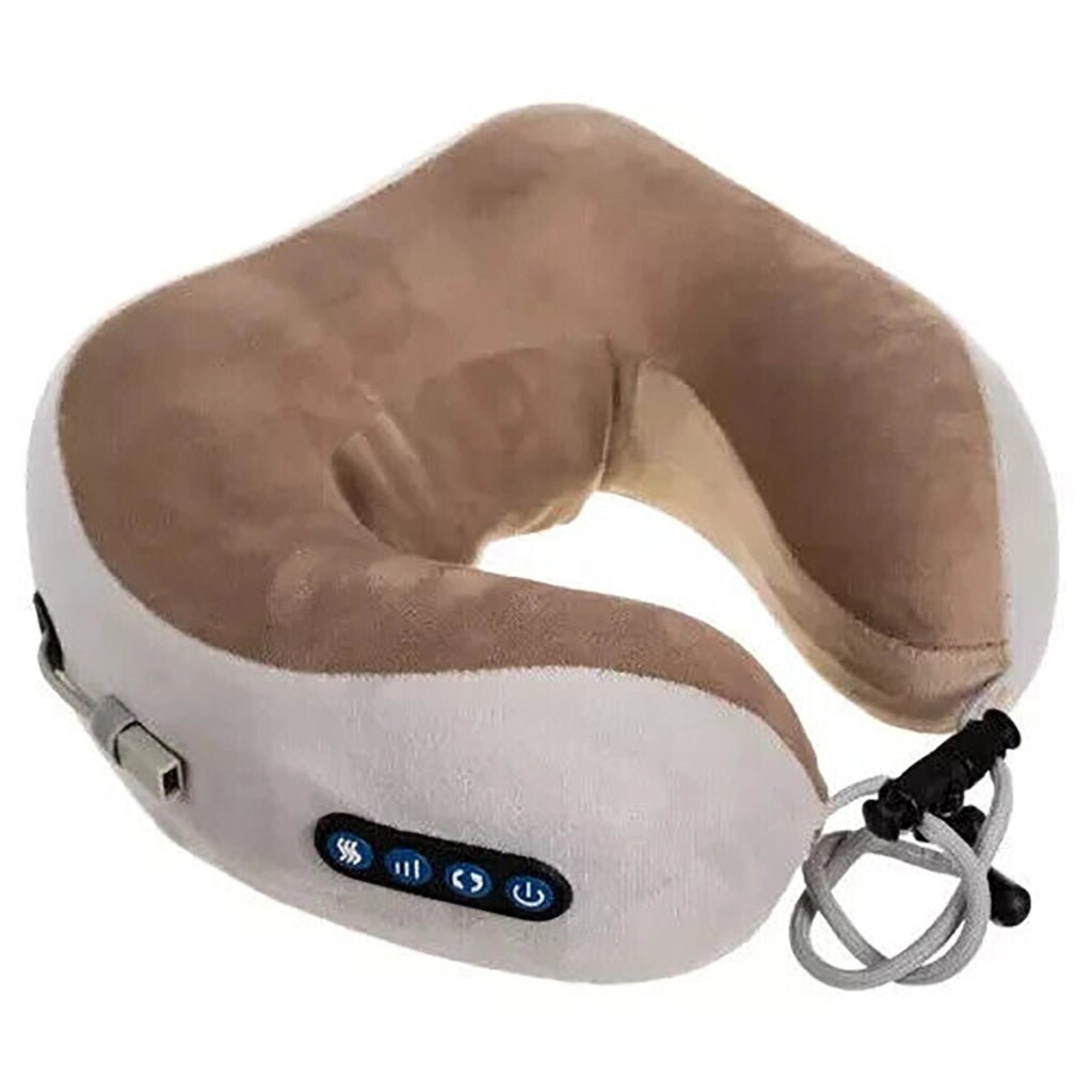 CUSCINO MASSAGGIATORE CERVICALE COLLO PORTATILE DA VIAGGIO AUTO RICARICABILE USB