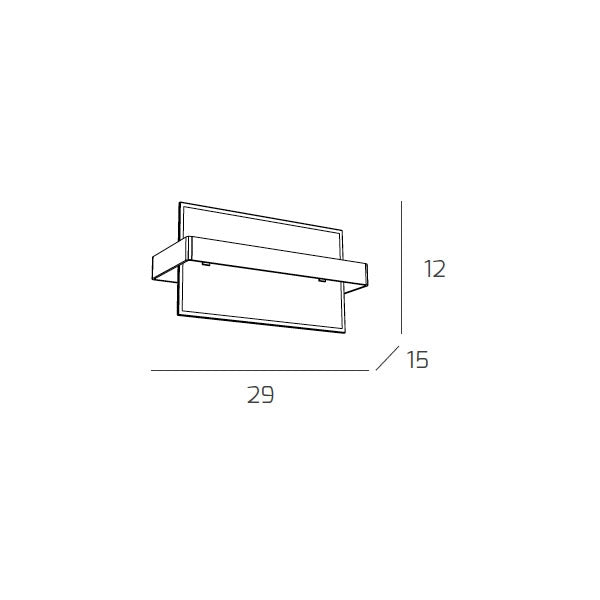 Toplight Plafoniera da parete 1 luce Cross con attacco E27, struttura nera e bianca, design moderno 29x12x15cm