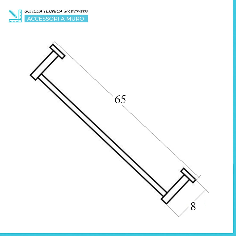 Set accessori a muro 5 pezzi in acciaio cromato e viti incluse  Bora