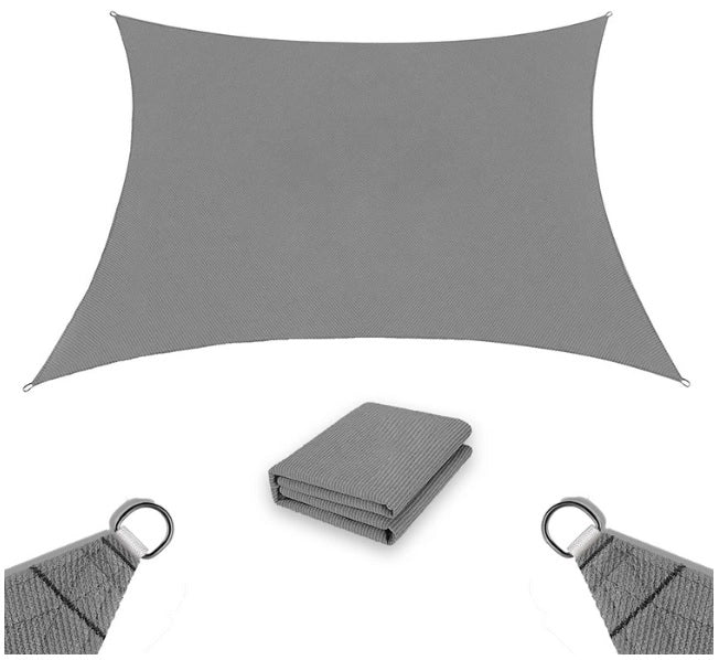 AIO FACTORY 5x5 m Vela Ombreggiante Impermeabile Grigio Scuro - Protezione Solare da Giardino
