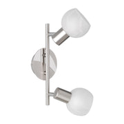 BARRA 2 FARETTI ANTIBES E14 ACCIAIO/VETRO- 1,0 pz