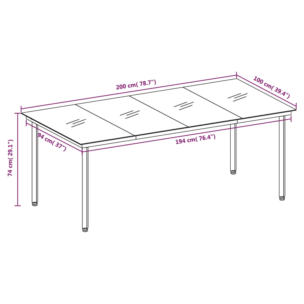 Set da Pranzo da Giardino 9 pz Grigio Chiaro 3099648