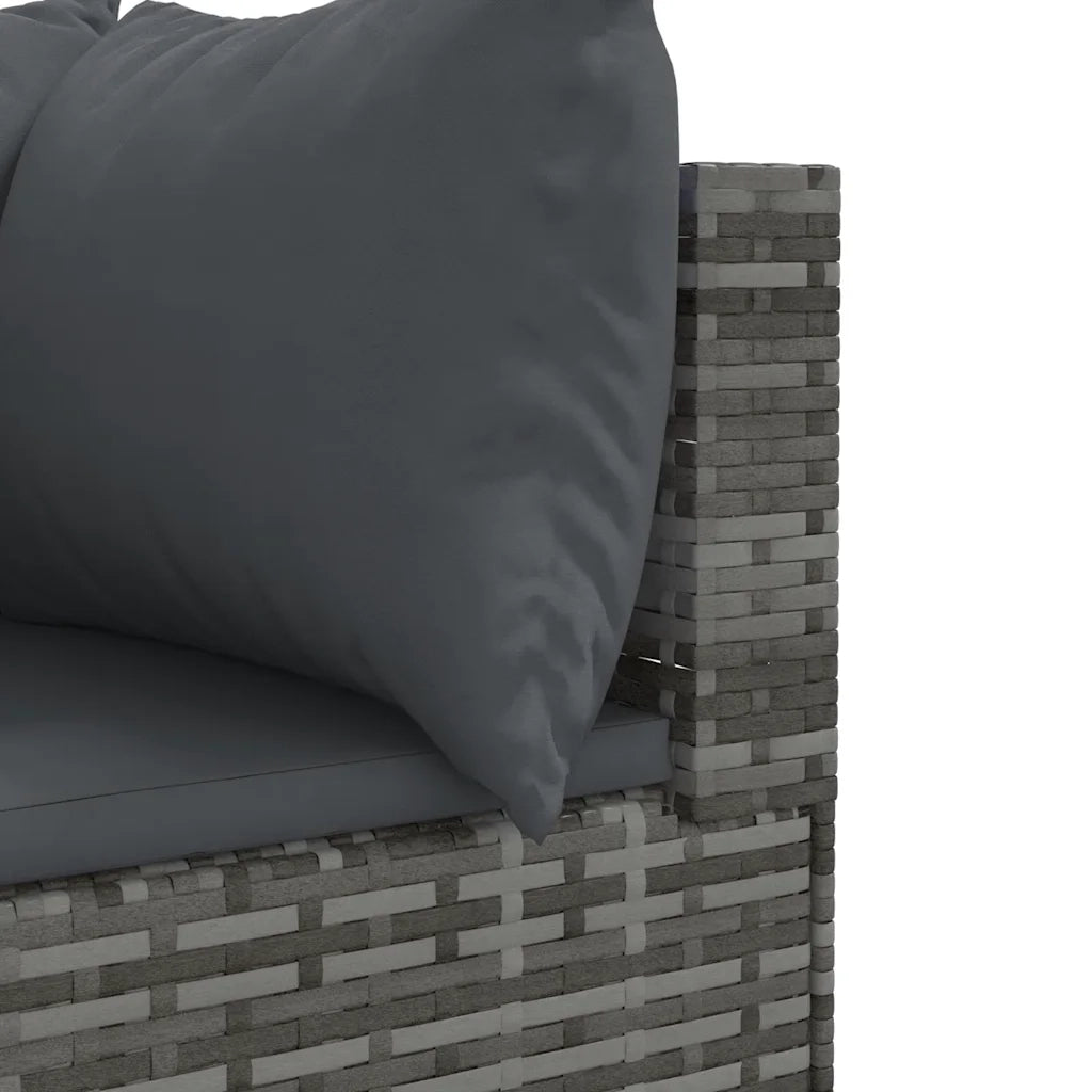 Set Divani da Giardino 7 pz con Cuscini in Polyrattan Grigio 3308218