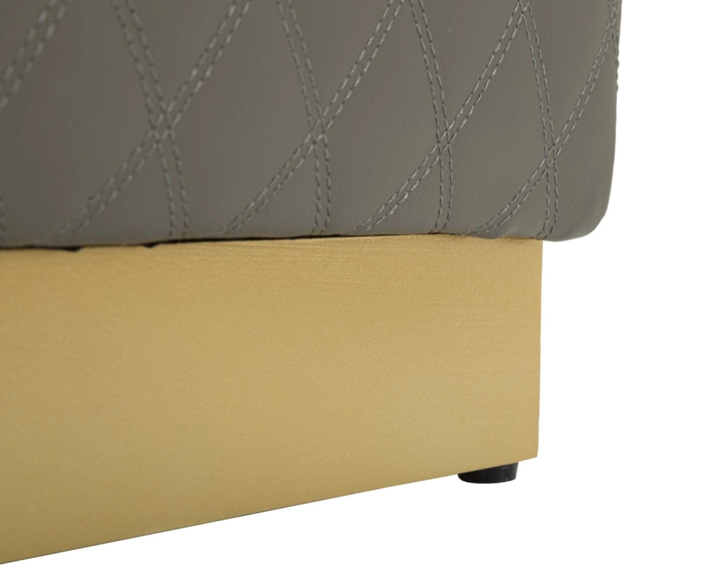 Puff Quadrato Sharon 38x38x38 cm in Pino e MDF e Metallo e Plastica
