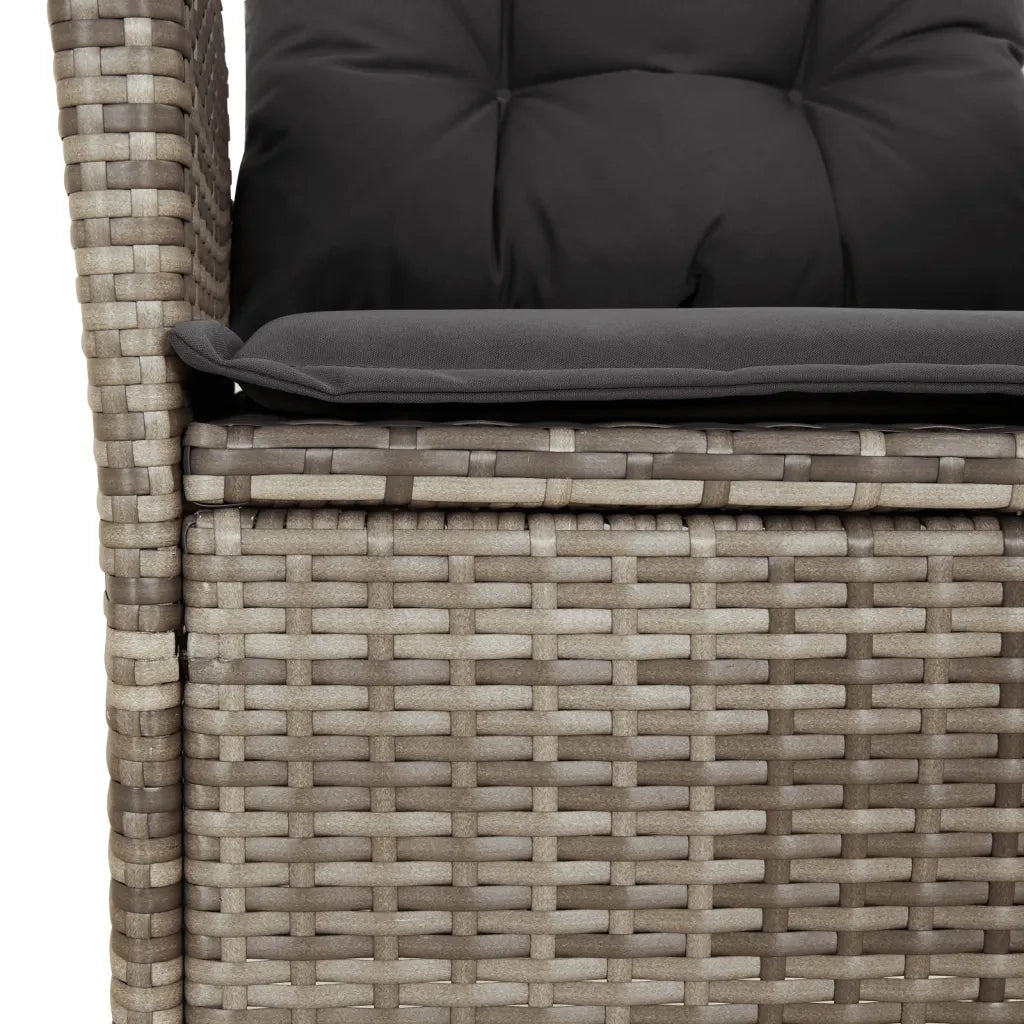 Set da Pranzo da Giardino 9 pz con Cuscini in Polyrattan Grigio 3213083