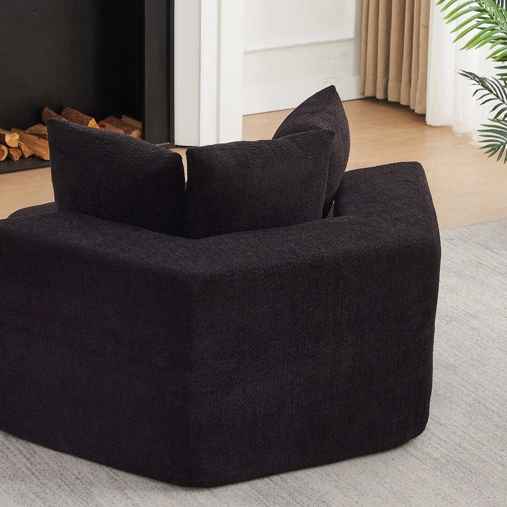 Poltrona singola esagonale ¨C Minimal ¨C tessuto chenille design modulare