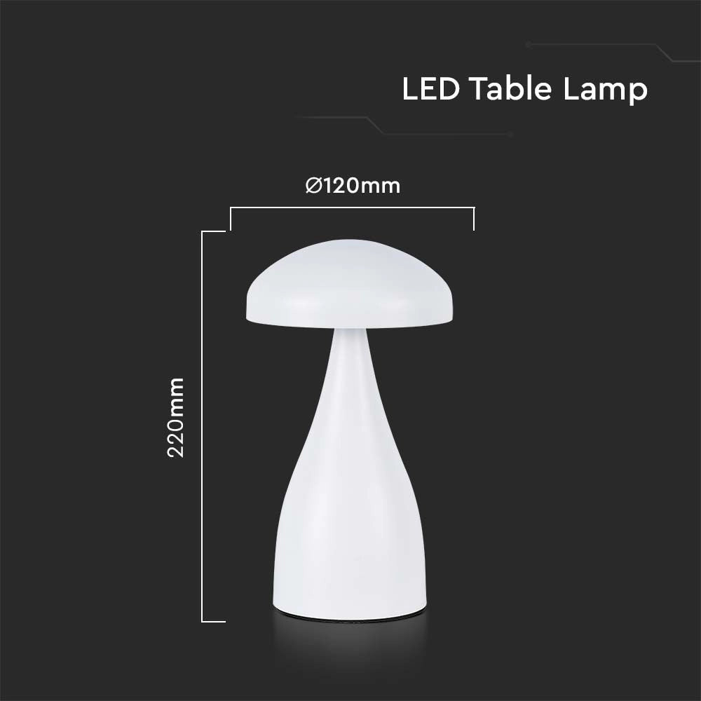 Lampada da Tavolo LED con Batteria 800mAh 120x220 CCT Colore Variabile Corpo Bianco – V-TAC – VT-1041-W