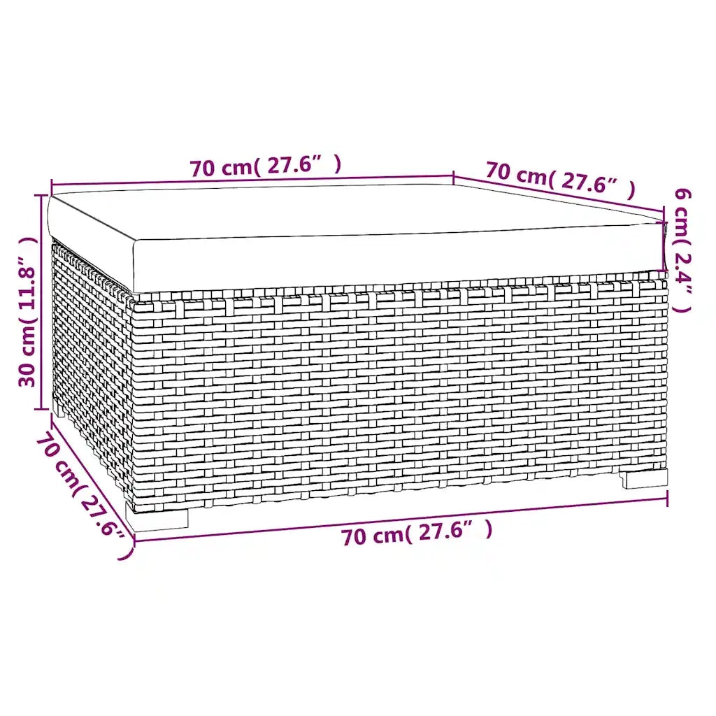 Set Divani da Giardino 5 pz con Cuscini in Polyrattan Nero 3101609