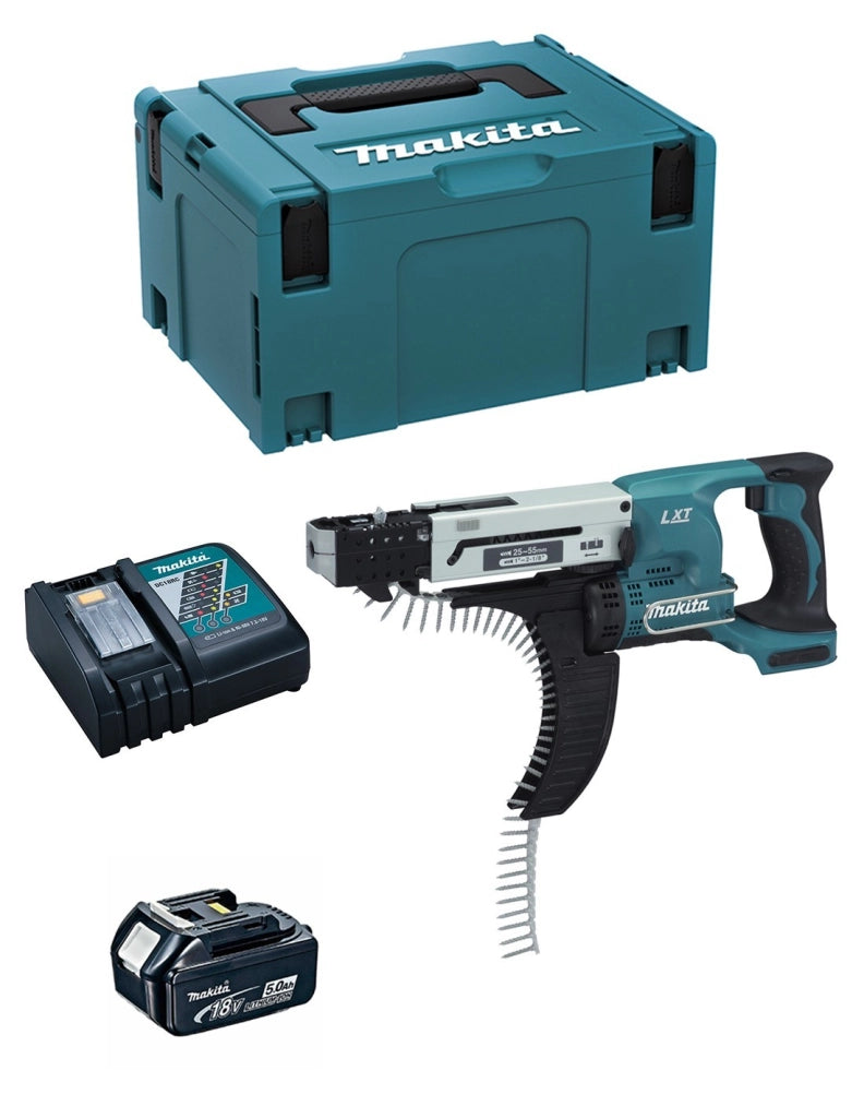 Avvitatore Automatico MAKITA DFR550RTJ1 (1 x 5,0 Ah + DC18RC + MAKPAC 3)