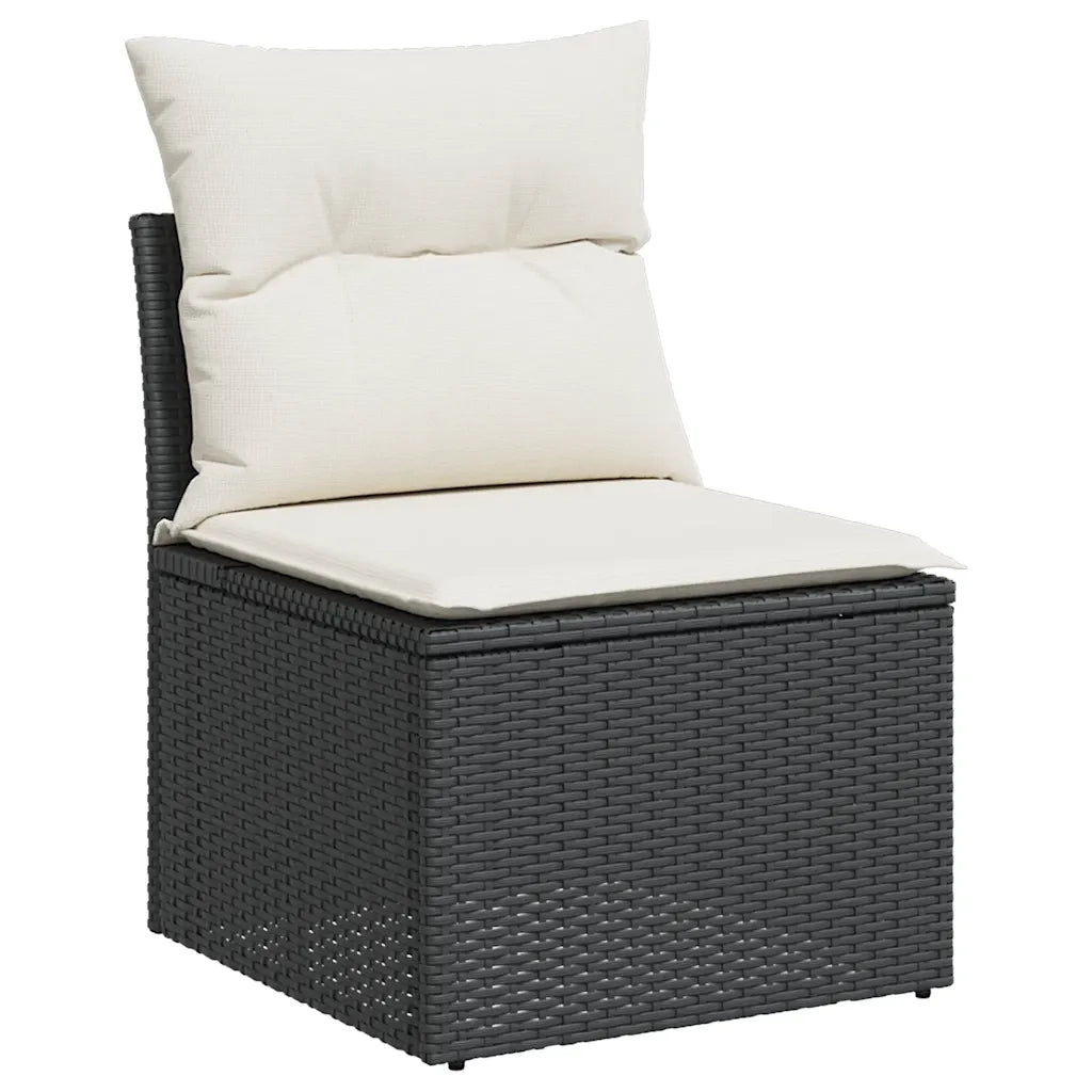 Set Divani da Giardino con Cuscini 8 pz Nero in Polyrattan 3325990