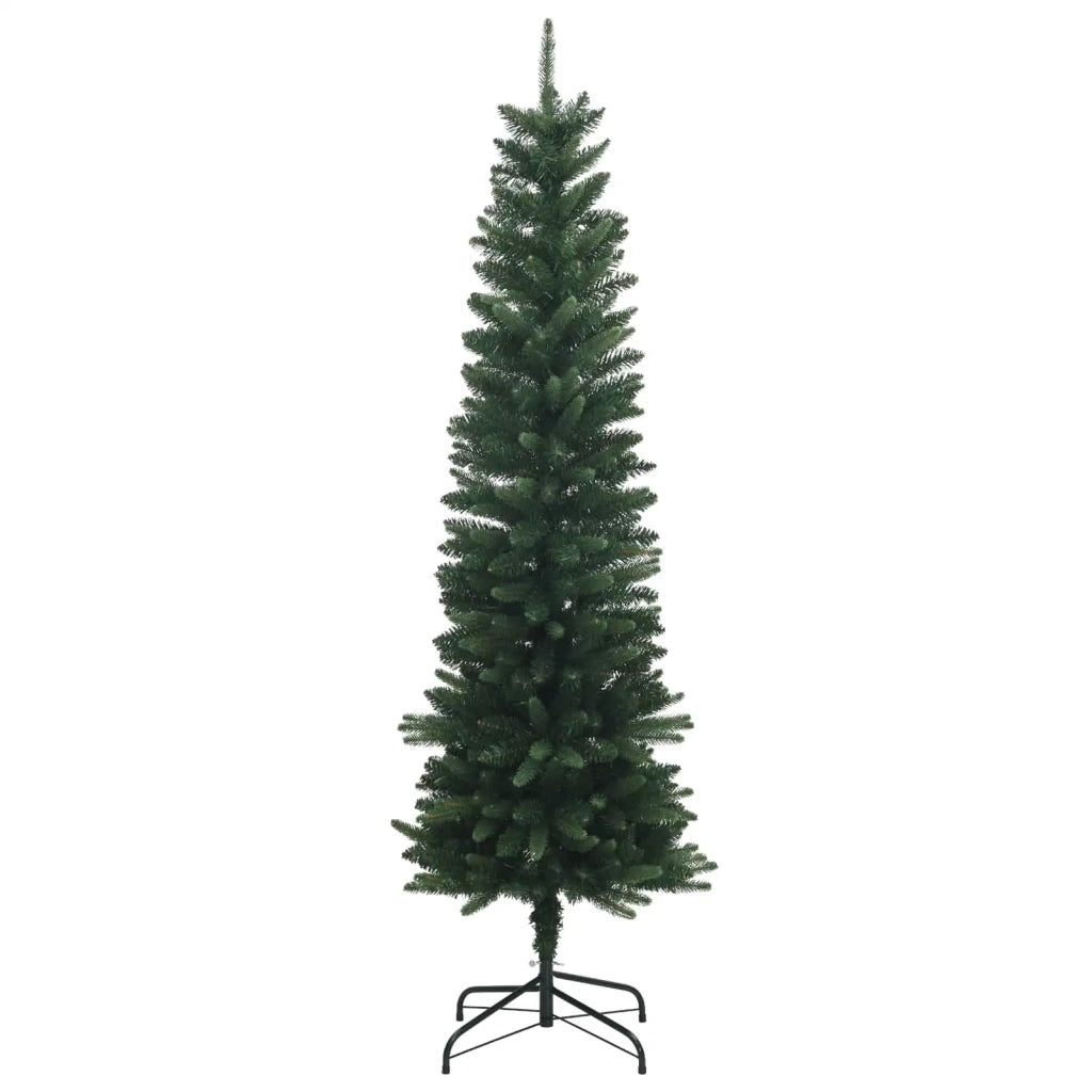 Artificial Slim Christmas Tree 180 cm PE e PVC Verde 42052639