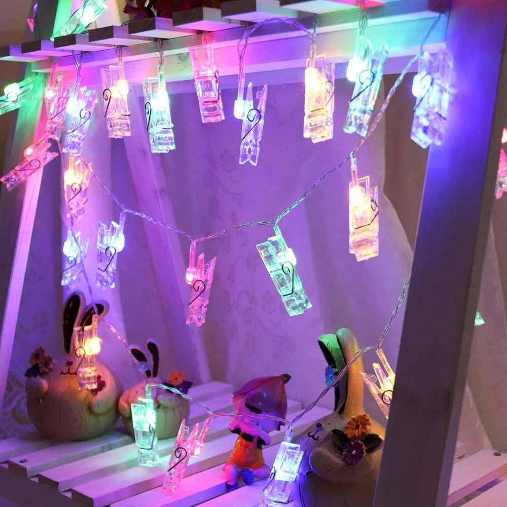 Trade Shop - Catena Luminosa 10 Mollette Led Ghirlanda Stringa Per Appendere Foto Multicolor -