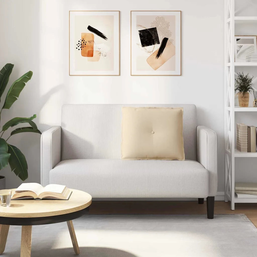 Cuscino per Schiena Crema 60 x 50 cm Tessuto in Microfibra 42014691